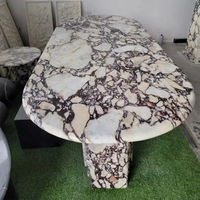 Meubles design en pierre naturelle Tables de salle à manger ovales italiennes Calacatta Viola Marbre Nouveau produit Meubles de salon Table basse