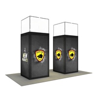 Vitrine portable en acrylique rétroéclairée par LED pour bijoux, présentoir de musée, comptoir de salon professionnel, tables promotionnelles