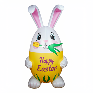 Popular Pascua inflable conejo huevo conejo sosteniendo feliz Pascua zanahoria al aire libre patio fiesta Decoración - Product Image 4