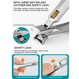 Professionale Private Label Catcher Nail cutter larga mascella apertura grandi uomini di spessore <span class=keywords><strong>unghie</strong></span> <span class=keywords><strong>unghie</strong></span> tagliaunghie con scatola di latta - Product Image 3