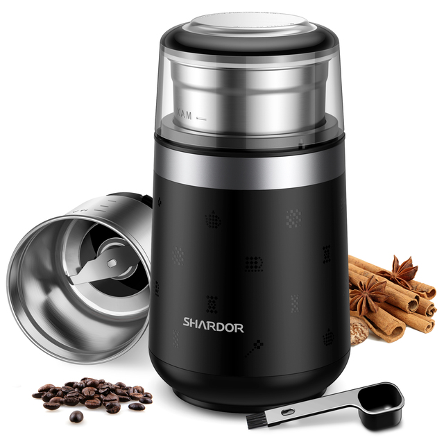 Stainless Steel Blade Grinder for Coffee Espresso Latte Noiseless Operation Electric Coffee Grinder