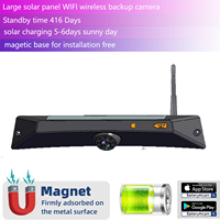 Caméra de recul sans fil WIFI à énergie solaire Standby416 DAYS, installation magnétique sans support, compatible avec les téléphones IOS/ANDROID