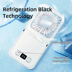 5000mAh Power Bank Desktop/Hanging Neck/Handheld Cold Ice Compression Fan Semiconductor Refrigeration Portable Mini Fan