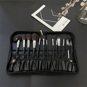 Vendeur de pinceaux de maquillage professionnel poils de chèvre doux 15 pièces manche en bois noir pinceaux cosmétiques ensemble en gros - Product Image 2