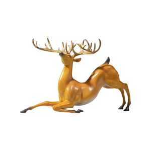 Figura de Ciervo Auspicioso de Cobre y Oro, Adorno de Latón Hecho a Mano, para Decoración del Hogar, Sala de Estar, Regalo - Product Image 1