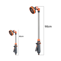 Pistolet de pulvérisation de jardin multifonction 46cm 90cm avec extension en aluminium 6 modes d'arrosage 180° °   Buse de pulvérisation à angle réglable pour le jardinage