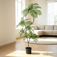 Arbre artificiel Jacaranda en pot sur pied, plante artificielle décorative pour salon, côté canapé, ornement d'intérieur type bonsaï