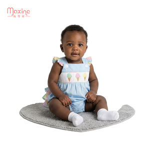 Combinaison pour tout-petits, enfants, à smocks, broderie de crème glacée, vêtements pour enfants, coton biologique personnalisé, barboteuses pour bébés - Product Image 2