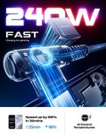 Câble de charge rapide USB C LISEN avec alimentation 240W pour chargeur iPhone 16 haute vitesse, MacBook Pro et iPad