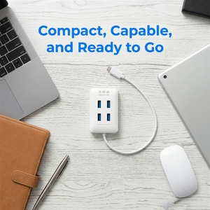 Station d'accueil USB 2.0 à 4 ports de type C, Hub carré, Câble de 25 cm - <span class=keywords><strong>Vente</strong></span> en gros usine - Product Image 3