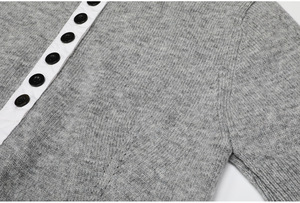 <span class=keywords><strong>2026</strong></span>年夏季女士时尚拼布套装短袖单排扣上衣中长裙女式针织两件套 - Product Image 5