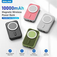 Nouvelle batterie externe portable couleur pour téléphone, charge magnétique sans fil PD 20W, charge rapide, PowerBank 10000 mAh