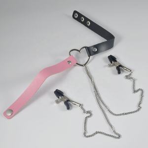 여성과 남성을위한 조정 가능한 스테인레스 스틸 젖꼭지 링 칼라 초커 비 피어싱 금속 바디 체인 - Product Image 4