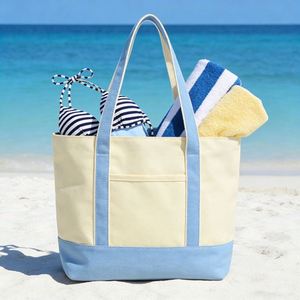 Custom Logo <b>Large</b> Capacity Patchwork Canvas Tote Handheld Crossbody Shoulder Multifunctional Beach Shopping <b>Bag</b> - Product Image 1
