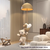 Lampe de sol en résine écologique en forme d'ours pour salon, meuble TV, chambre à coucher, chevet, cadeau de déménagement, décoration intérieure, pour les amoureux