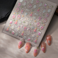 Autocollants pour ongles de Noël 5D en relief de haute qualité Qianya, motif Père Noël, arbre, flocon de neige, hiver, autocollants décoratifs pour ongles de Noël