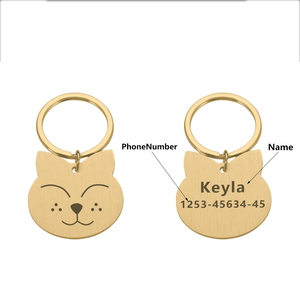 Vật nuôi chó phụ kiện địa chỉ thẻ chó khắc với tên số chống mất mèo tên nơi tùy chỉnh mèo Vòng cổ ID tag - Product Image 2