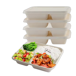 Oferta Especial: Caja de Almuerzo Desechable y Compostable de Bagazo de Caña de Azúcar con Múltiples Compartimentos para Comida para Llevar de Restaurantes - Product Image 2