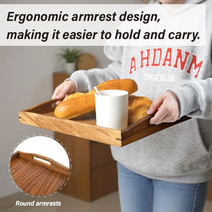 WDF Einzigartiges Küchen-Tablett-Set, Servierplatte aus Holz für Lebensmittel, Extra Großes Serviertablett aus Akazienholz mit Griffen für Partys - Product Image 4