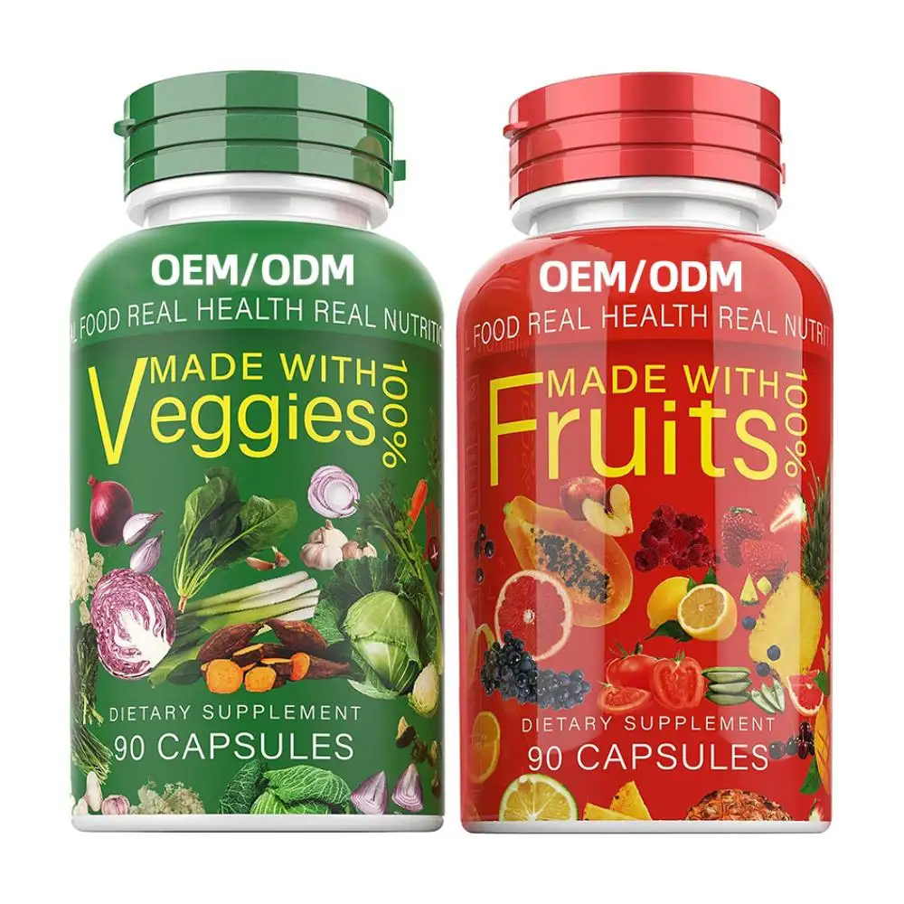 90 Fruits et 90 Légumes Fruits et Légumes Suppléments Vitamines Capsules Équilibre Nutritionnel Alimentaire