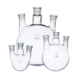 102050L标准直颈三颈烧瓶三耳反应器高硼硅酸盐斜三口圆底烧制 - Product Image 1