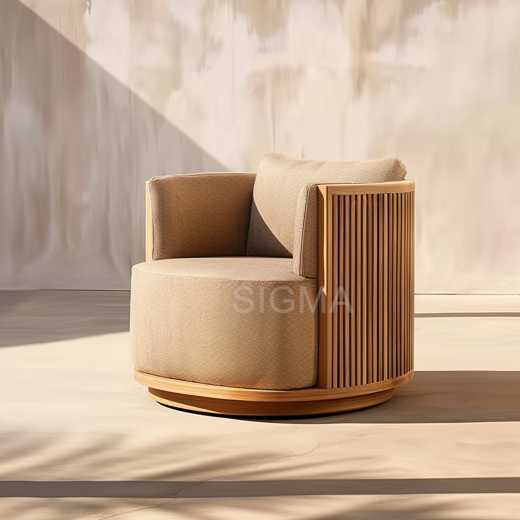 Luxury Balcony Garden Outdoor Furniture High Quality Cover Cushion Teak Sofa Set