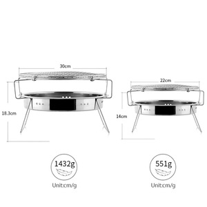 Parrilla Portátil Plegable de Acero Inoxidable <span class=keywords><strong>para</strong></span> Barbacoa, Carbón, Pesca, Picnic, Mini Estufa de Barbacoa Plegable <span class=keywords><strong>para</strong></span> Exteriores - Product Image 6