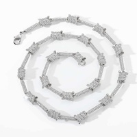 Hip Hop Ice Out Fil Chaîne Personnalité Cubain Lien Chaîne Avant Et Arrière Plein Zircon Bijoux Collier Pour Hommes Et Femmes