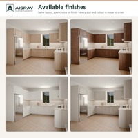 Armoires de cuisine RTA sur mesure, portes en mélamine classiques, design modulaire, aménagement en U et tiroirs à fermeture douce