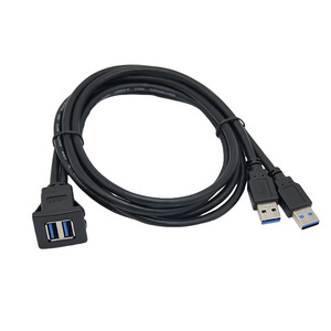 Cable de extensión USB 3.0 de doble puerto con clip, resistente al agua, para el tablero de coche, barco o motocicleta - Product Image 2