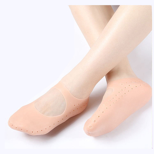Chaussette <span class=keywords><strong>en</strong></span> <span class=keywords><strong>silicone</strong></span> respirant soins des pieds gel talon fissuré spa gel chaussette humidité chaussettes - Product Image 2