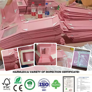 Boîte rigide de luxe à couvercle transparent et fenêtre Boîtes d'emballage <span class=keywords><strong>macaron</strong></span> en papier rouge personnalisées pour boîtes-cadeaux alimentaires - Product Image 5