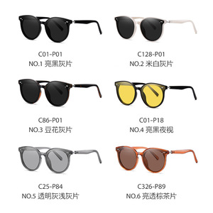 ZANDA <b>Round</b> Polarized <b>Sunglasses</b> UV400 Full Rim Retro Unisex Casual TR-ZC105 - Product Image 2