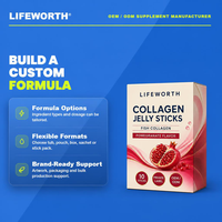 LIFEWORTH Collagene in Stick con Etichetta Privata, Peptidi di Pesce, Vitamina C, Melograno, 10 ODM GMP ISO