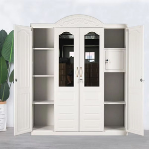 <span class=keywords><strong>Armario</strong></span> Metálico Moderno UTOP de 4 Puertas <span class=keywords><strong>con</strong></span> <span class=keywords><strong>Espejo</strong></span> para Dormitorio y Oficina en Casa, Diseño Desmontable, Color <span class=keywords><strong>Blanco</strong></span> - Product Image 3