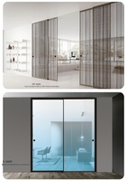 Puerta Corredera de Vidrio Tridimensional Automática Inteligente, Minimalista, con Sensor de Levitación Magnética para Sala de Estar