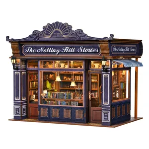 Luxury Book Nook Miniature House Bookshelf Decor DIY 3D Wooden Puzzle Kit for Adults Magic Castle Shape Handmade Gift for