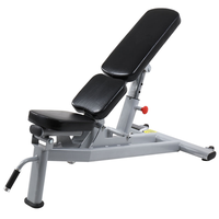 Banc d'entraînement commercial en gros pour le fitness, chaise d'entraînement en métal pour haltères d'intérieur, équipement d'entraînement pour sit-ups avec paires de poids et câbles