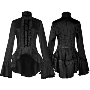 Ecoparty 2024 Ventas calientes Medieval Stand-Collar Trompeta-Manga Camisa <span class=keywords><strong>Cos</strong></span> Traje Victoriano Gótico Encaje Top - Product Image 3