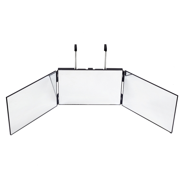 Hot Sale Three Sided Mirror for Haircuts Tri-fold Makeup Mirror With Adjustable Hook 3 Way 360 Degree Barber Mirror
