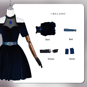 Disfraz de Cosplay de Anime Alien Stage Mizi Sua, Vestido Oscuro, <span class=keywords><strong>Peluca</strong></span>, Guantes, Medias, Cinturón, Trajes, Uniforme, Disfraces para Halloween, Comic Con - Product Image 3