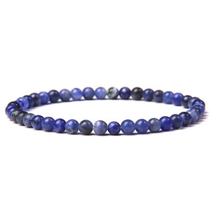 Bracelet extensible en pierres naturelles de 4 mm, perles de cristal de guérison, mini-gemmes rondes, agate, bracelet énergétique, cadeaux pour femmes et hommes - Product Image 3