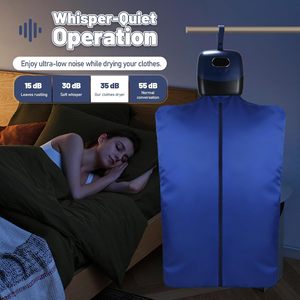 Mini-séchoir automatique intelligent avec chauffage PTC et air chaud à 360° - Élimine les germes, réduit les plis, gain de place pour la maison, la voiture et les camping-cars - Product Image 3