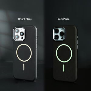 Funda de teléfono de cuero con cubierta de carga inalámbrica de chapado magnético de negocios de lujo para iPhone 16 Pro Max 15 Plus 13 17 - Product Image 2