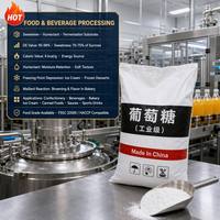 Glukosa Dextrose Monohidrat Industri Granular 20 40 Mesh Aliran Bebas Putih