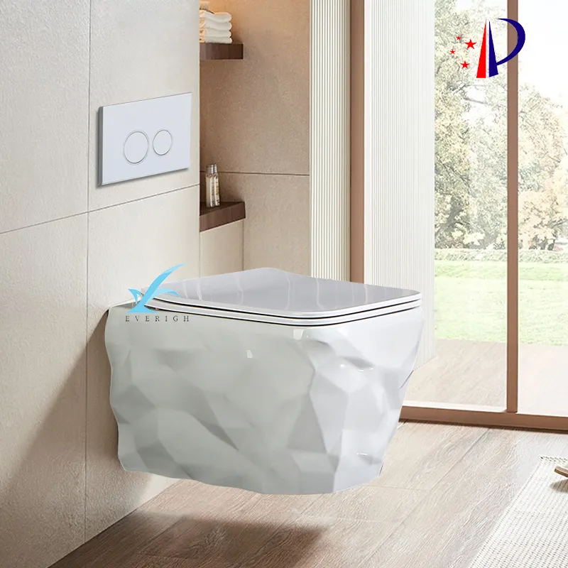 Hoge Kwaliteit Modern Design Toiletten Keramiek Wit P Trap Toiletpot Badkamer Muur Hang Wc Toilet