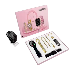 Montre connectée A58Plus 6-en-1 avec collier, boucles d'oreilles, bracelet et bague pour femme, montre de luxe avec appels Bluetooth, montre intelligente Aplus - Product Image 1