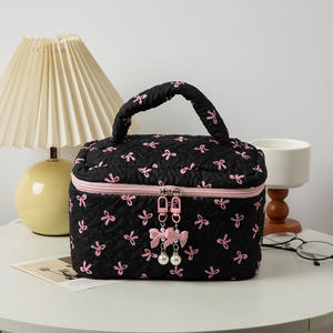 I-0497 Women's Toiletry Pouch <b>Bag</b> for <b>Travel</b> Large Capacity Professional <b>Makeup</b> <b>Bag</b> Portable Double Zipper <b>Bags</b> - Product Image 2