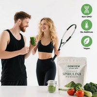 Embalaje personalizado Nutriente-Denso Algas azul-verdes Superfood 100% Extracto puro Polvo de espirulina orgánica