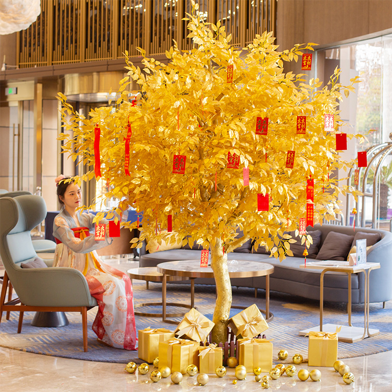 EG-G611 Artificial Golden Banyan Money Tree for Fortune